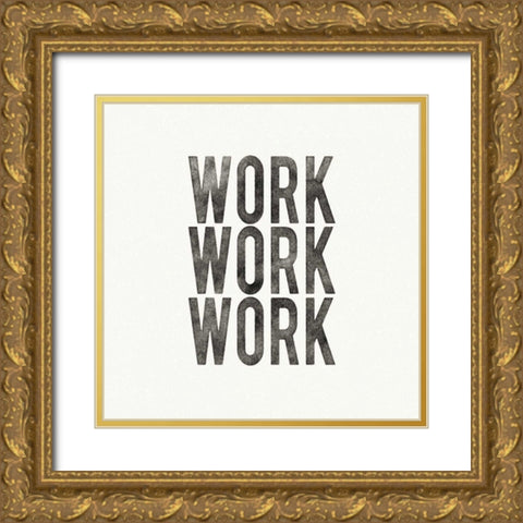 Work from Home IV Gold Ornate Wood Framed Art Print with Double Matting by Wild Apple Portfolio
