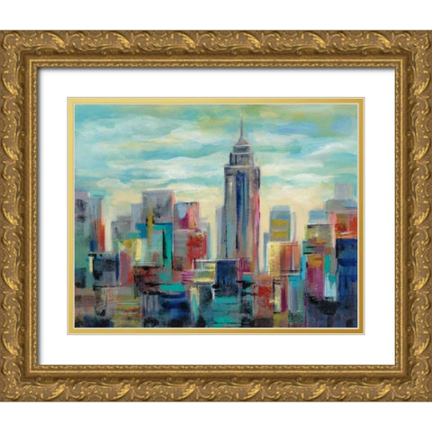 Colorful Day in Manhattan Gold Ornate Wood Framed Art Print with Double Matting by Vassileva, Silvia