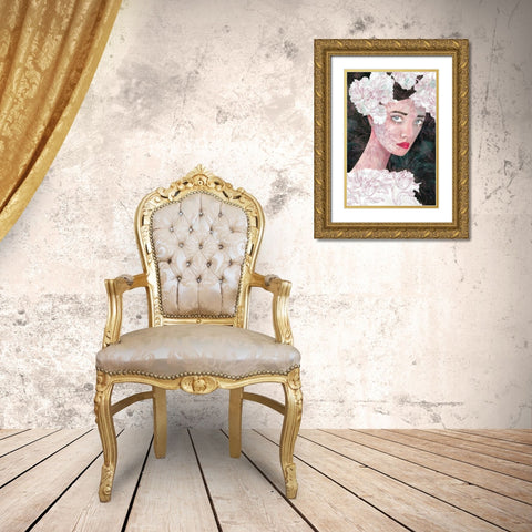 Floral Duchess Gold Ornate Wood Framed Art Print with Double Matting by Charro, Mercedes Lopez