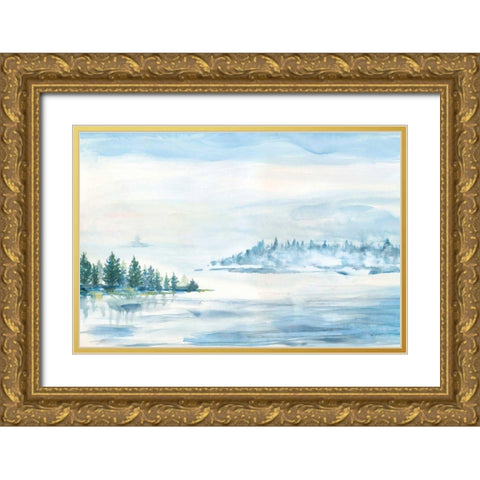 Lake Fog Gold Ornate Wood Framed Art Print with Double Matting by Schlabach, Sue
