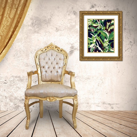 Olive Buds Brown Gold Ornate Wood Framed Art Print with Double Matting by Gallagher, Megan