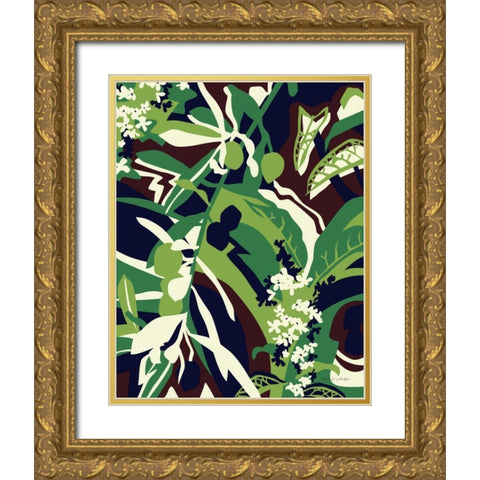 Olive Buds Brown Gold Ornate Wood Framed Art Print with Double Matting by Gallagher, Megan