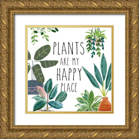 Plant Home I Gold Ornate Wood Framed Art Print with Double Matting by Zaman, Farida