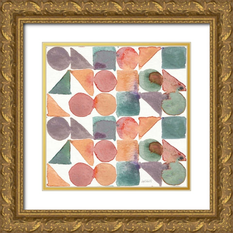 Soft Figures Pattern III Gold Ornate Wood Framed Art Print with Double Matting by Tavoletti, Anne