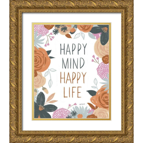 Happy Thoughts I Gold Ornate Wood Framed Art Print with Double Matting by Tavoletti, Anne