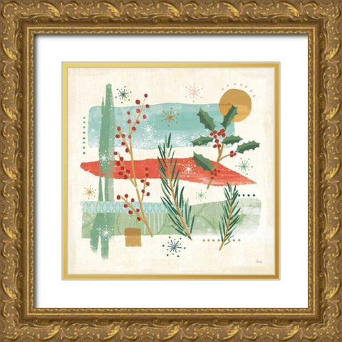 Holiday Flair II Gold Ornate Wood Framed Art Print with Double Matting by Charron, Veronique