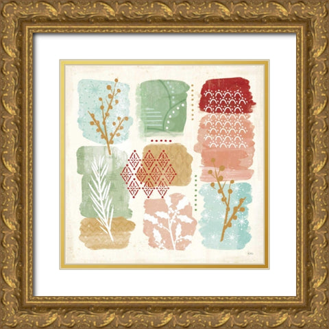 Holiday Flair VII Gold Ornate Wood Framed Art Print with Double Matting by Charron, Veronique