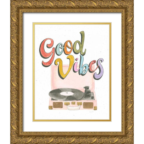 Retro Vibes II Gold Ornate Wood Framed Art Print with Double Matting by Jackson, Jenaya