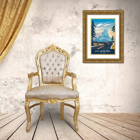 Follow the Trail Gold Ornate Wood Framed Art Print with Double Matting by Escalante, Omar