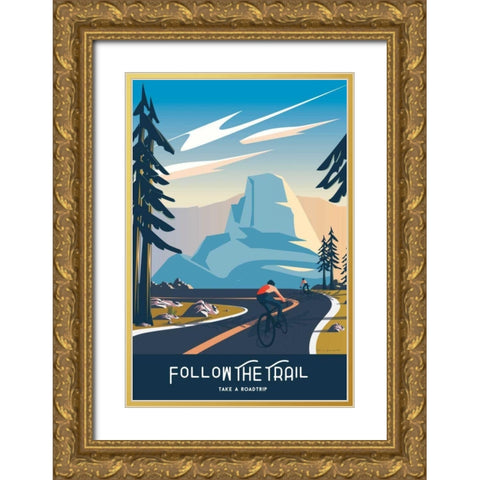 Follow the Trail Gold Ornate Wood Framed Art Print with Double Matting by Escalante, Omar