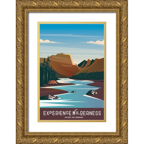 Experience the Wilderness Gold Ornate Wood Framed Art Print with Double Matting by Escalante, Omar