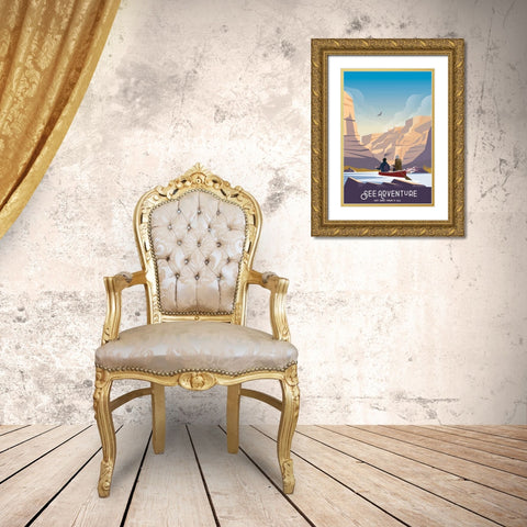 See Adventure Gold Ornate Wood Framed Art Print with Double Matting by Escalante, Omar