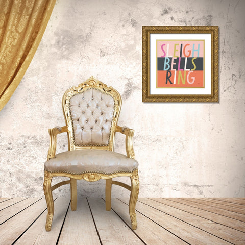 Bright Christmas Wishes II Gold Ornate Wood Framed Art Print with Double Matting by Marshall, Laura
