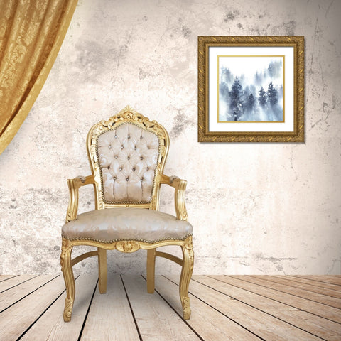Misty Forest II Gold Ornate Wood Framed Art Print with Double Matting by Pete, Katrina