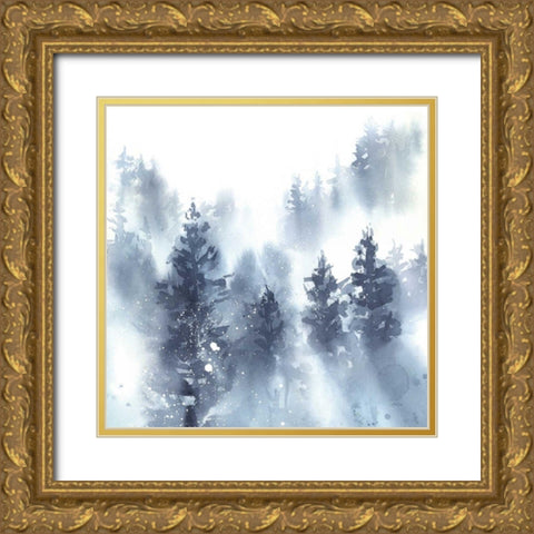 Misty Forest II Gold Ornate Wood Framed Art Print with Double Matting by Pete, Katrina