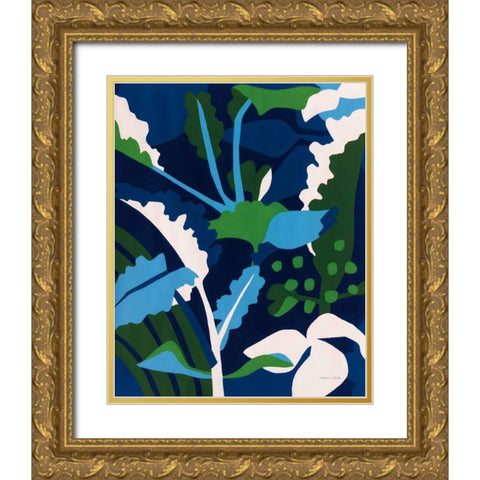 Kaleidoscope Kale Gold Ornate Wood Framed Art Print with Double Matting by Gallagher, Megan