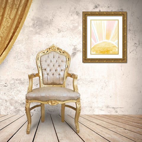 My Sunshine Gold Ornate Wood Framed Art Print with Double Matting by Pete, Katrina