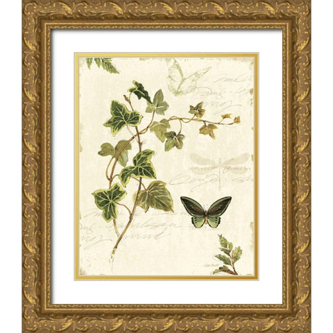 Ivies and Ferns IV Gold Ornate Wood Framed Art Print with Double Matting by Audit, Lisa