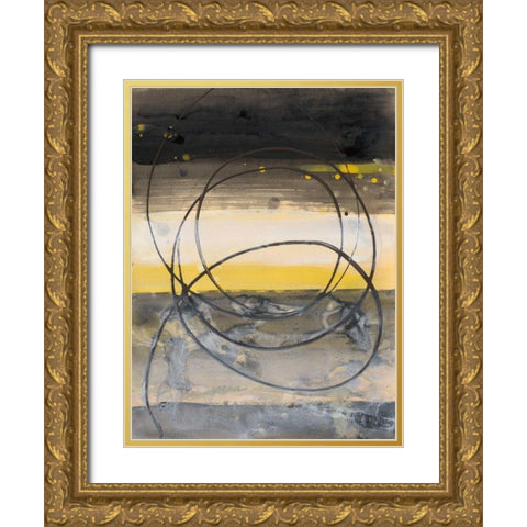 Horizon Balance I Gold Ornate Wood Framed Art Print with Double Matting by Hristova, Albena