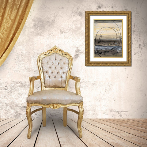 Horizon Balance II Gold Ornate Wood Framed Art Print with Double Matting by Hristova, Albena