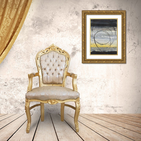 Horizon Balance III Gold Ornate Wood Framed Art Print with Double Matting by Hristova, Albena