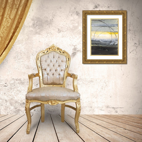 Horizon Balance IV Gold Ornate Wood Framed Art Print with Double Matting by Hristova, Albena