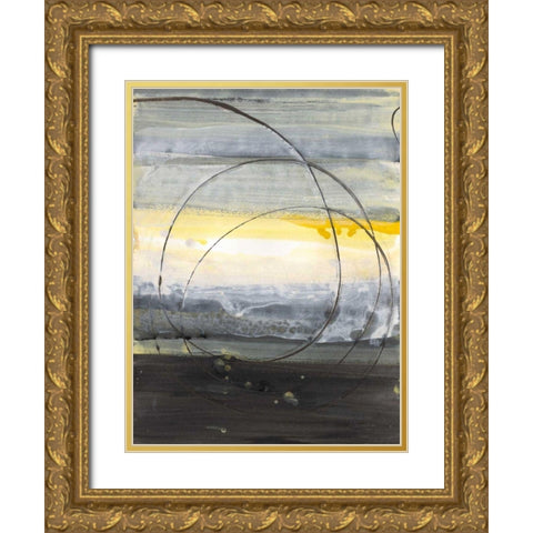 Horizon Balance IV Gold Ornate Wood Framed Art Print with Double Matting by Hristova, Albena