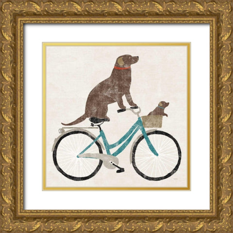 Lab Ride Gold Ornate Wood Framed Art Print with Double Matting by Schlabach, Sue