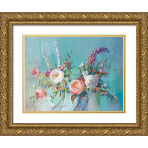 Avalon Blooms Gold Ornate Wood Framed Art Print with Double Matting by Nai, Danhui