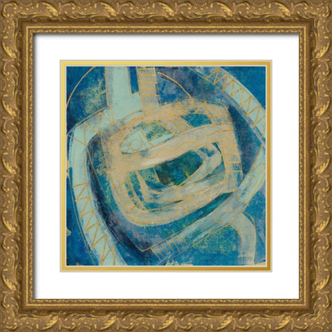 Mid Modern Tile II Gold Ornate Wood Framed Art Print with Double Matting by Vassileva, Silvia