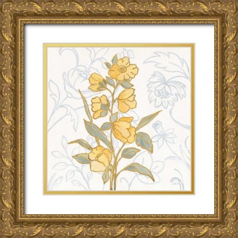 Flower Sophistication II Gold Ornate Wood Framed Art Print with Double Matting by Vassileva, Silvia