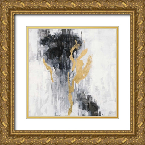 Golden Rain II Gold Ornate Wood Framed Art Print with Double Matting by Vassileva, Silvia