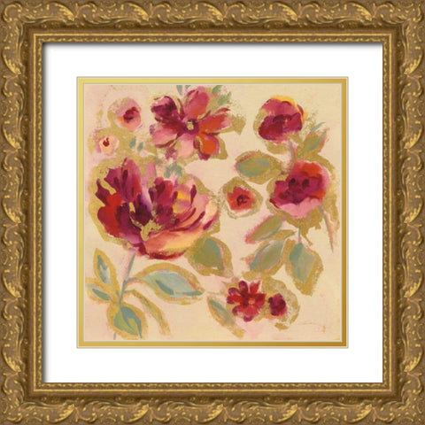 Gilded Loose Floral I Gold Ornate Wood Framed Art Print with Double Matting by Vassileva, Silvia