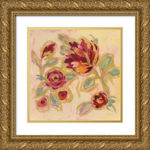 Gilded Loose Floral II Gold Ornate Wood Framed Art Print with Double Matting by Vassileva, Silvia