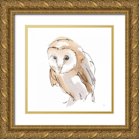 Barn Owl I Gold Ornate Wood Framed Art Print with Double Matting by Paschke, Chris