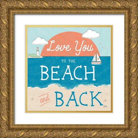 Sea and Me III Gold Ornate Wood Framed Art Print with Double Matting by Averinos, Melissa
