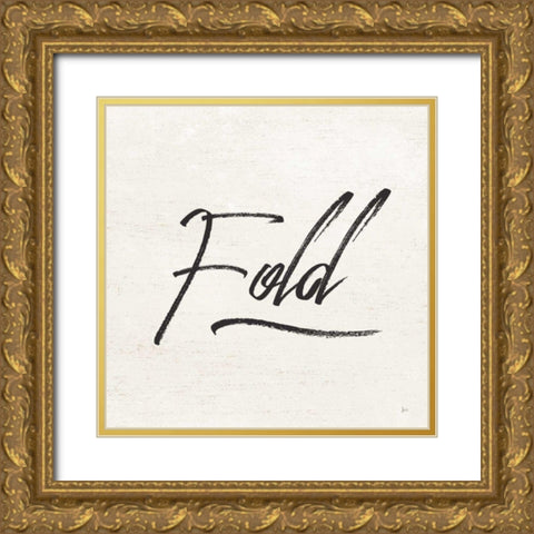 Laundry Script III Gold Ornate Wood Framed Art Print with Double Matting by Aiken, Jess