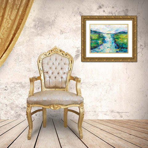 Staccato Gold Ornate Wood Framed Art Print with Double Matting by Vertentes, Jeanette