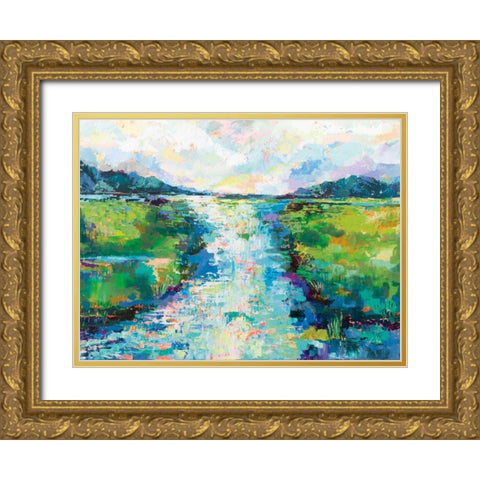 Staccato Gold Ornate Wood Framed Art Print with Double Matting by Vertentes, Jeanette