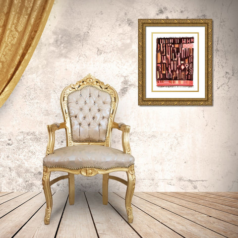 Berber Rug V Gold Ornate Wood Framed Art Print with Double Matting by Panganiban, Karyn