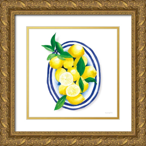 Spanish Lemons I Gold Ornate Wood Framed Art Print with Double Matting by Charro, Mercedes Lopez