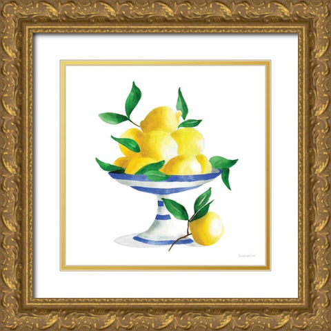 Spanish Lemons II Gold Ornate Wood Framed Art Print with Double Matting by Charro, Mercedes Lopez