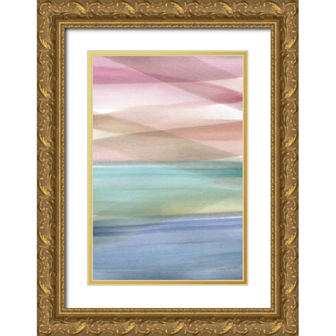 Soft Summer I Warm Gold Ornate Wood Framed Art Print with Double Matting by Charro, Mercedes Lopez