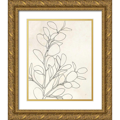 Eucalyptus I Gold Ornate Wood Framed Art Print with Double Matting by Panganiban, Karyn
