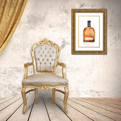 Save Water Drink Bourbon Gold Ornate Wood Framed Art Print with Double Matting by Charro, Mercedes Lopez