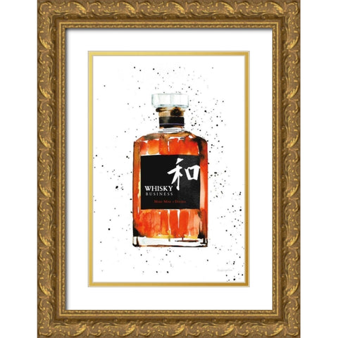 Whisky Business Gold Ornate Wood Framed Art Print with Double Matting by Charro, Mercedes Lopez
