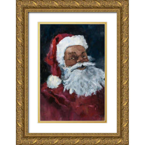 Jolly Santa II Crop Gold Ornate Wood Framed Art Print with Double Matting by Tillmon, Avery