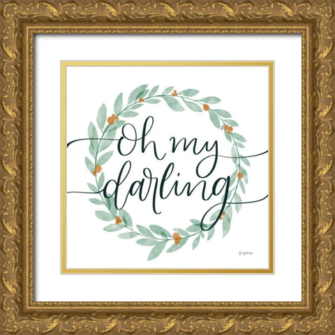 Sage Sayings Wreath I Gold Ornate Wood Framed Art Print with Double Matting by Thorns, Becky