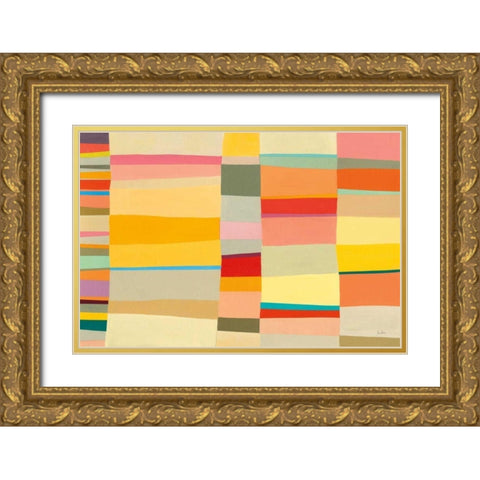 Sunshine Stripes I Gold Ornate Wood Framed Art Print with Double Matting by Davies, Jane