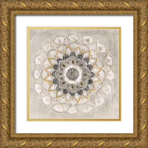 Warm Sunburst Gold Ornate Wood Framed Art Print with Double Matting by Nai, Danhui